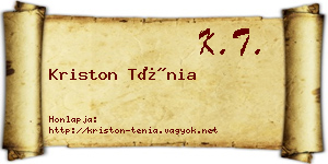 Kriston Ténia névjegykártya